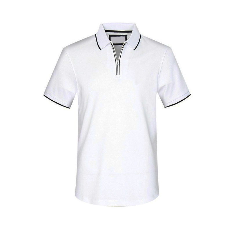 Slim Fit Zipper Collar Casual Youth Custom Solid Color Polo Shirt