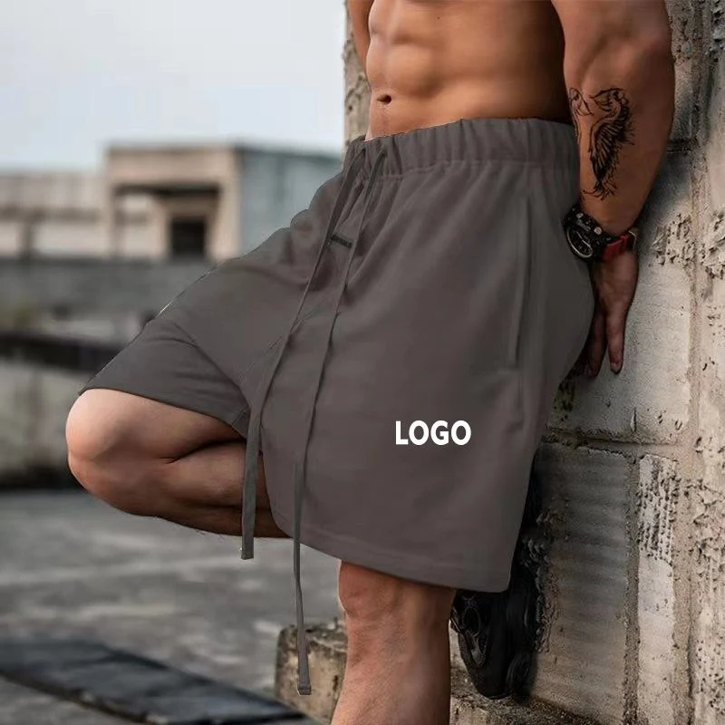 Wholesale Custom Plus Size Men Sport Gym Fitness Workout Casual 100% Cotton Sweat Jogging Blank Shorts Fashion Men Shorts