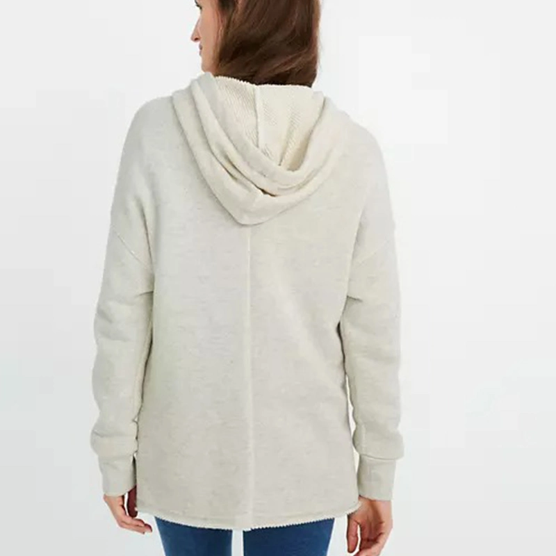 Wholesale Low Price Fashion Breathable Women Lady Men Raw-Hem Hoodie Sweatshirt